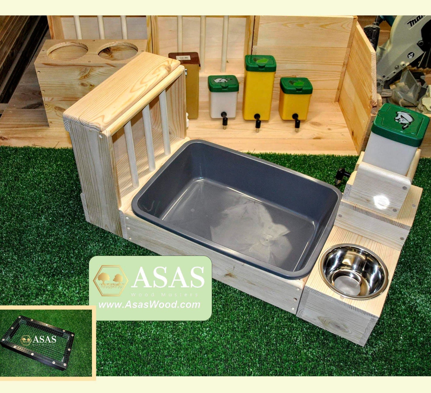 bunny rabbit litter pan with wire mesh