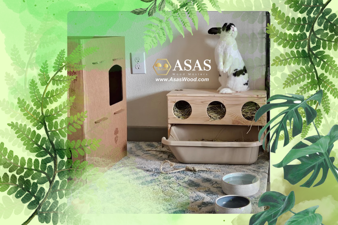 No waste Rabbit hay feeder elevated large with a bunny on the top