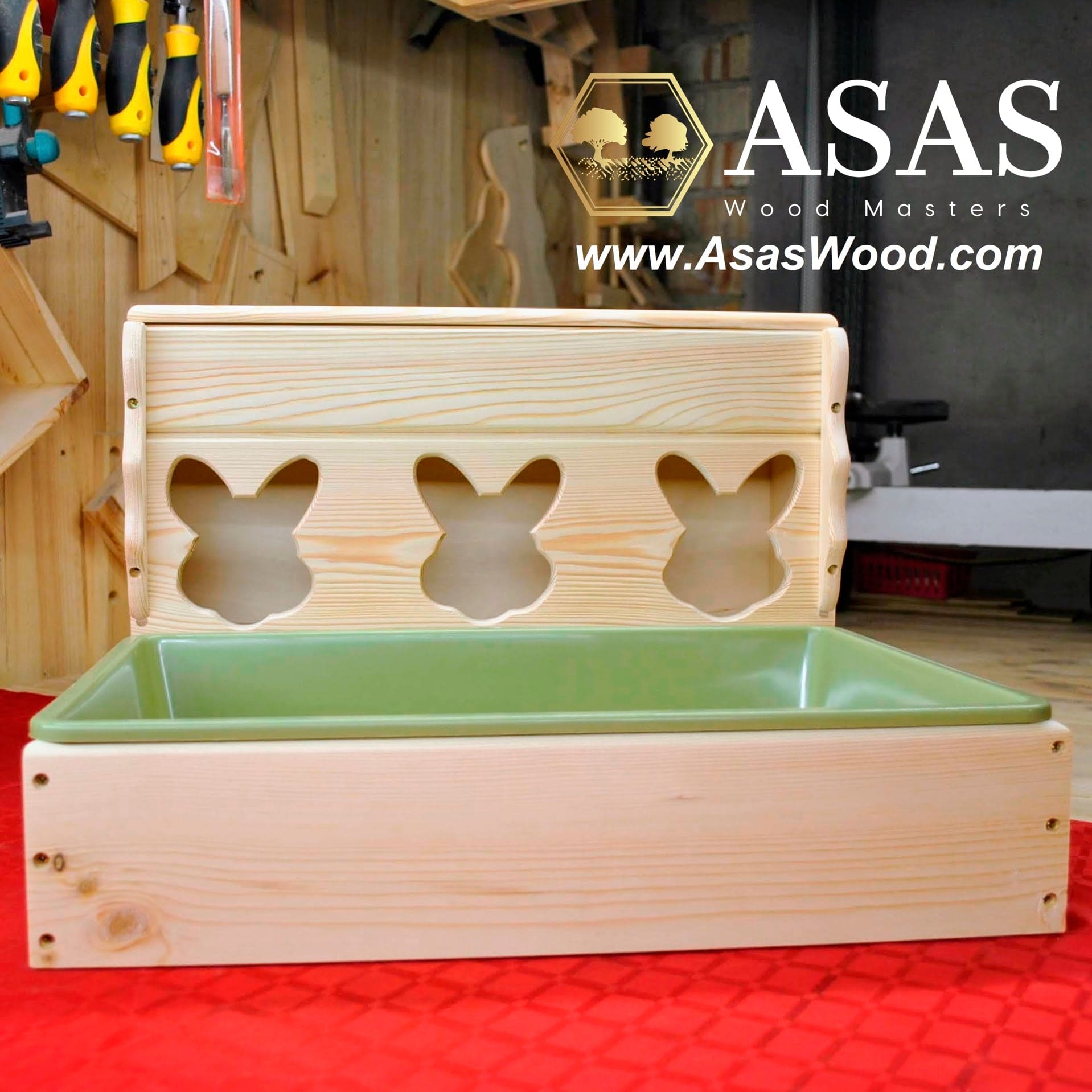 Beste Katzentoilette für Kaninchen mit Heuraufe – AsasWood