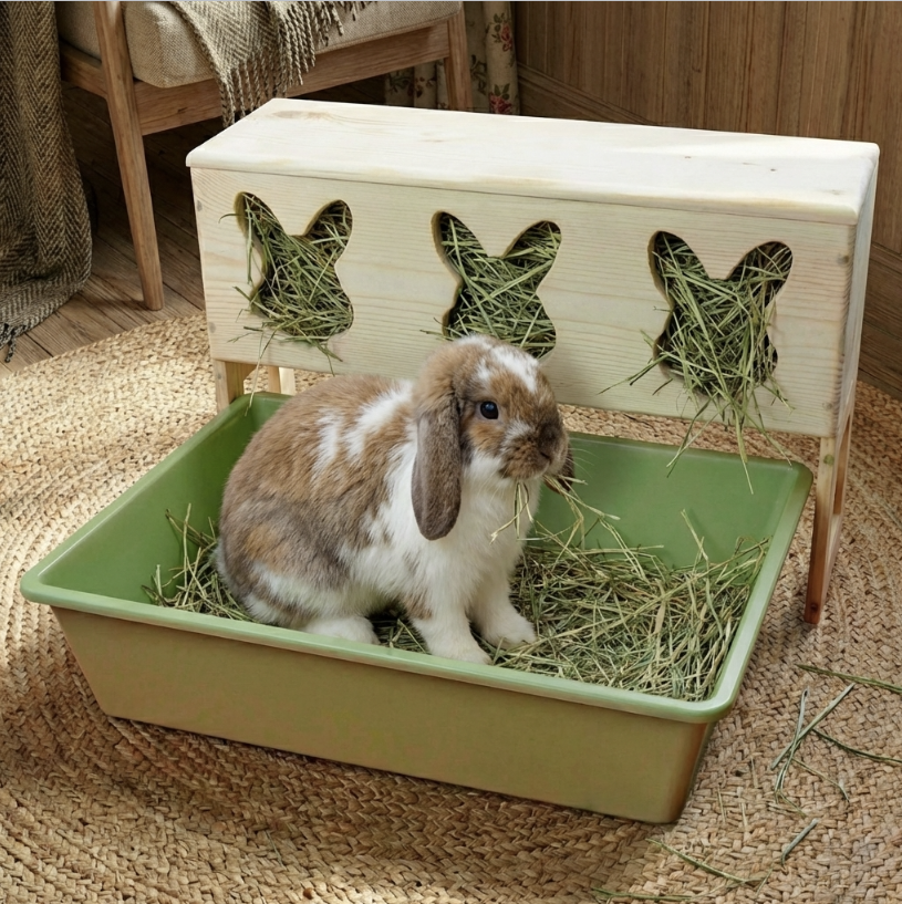 Rabbit hay feeder