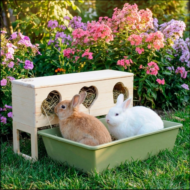 Rabbit hay feeder