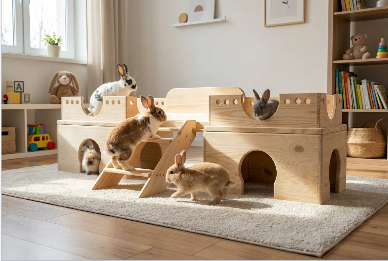 Kaninchenvilla aus Holz