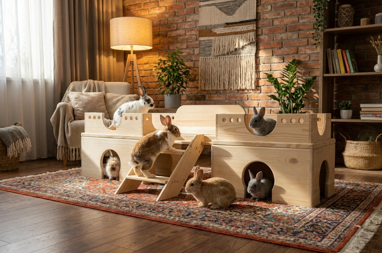 Kaninchenvilla aus Holz